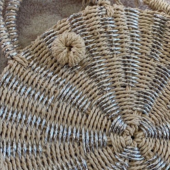 Woven Crossbody Bag with Silver Details - Picture 2 of 4